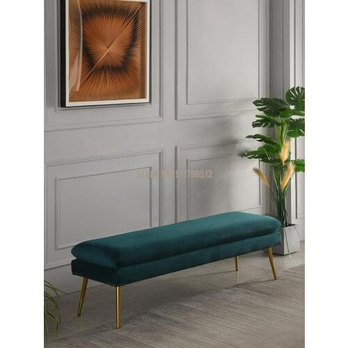 Bedside stool light luxury cloakroom entrance shoe changing stool clothing store modern minimalist bedroom metal foot sofa bench