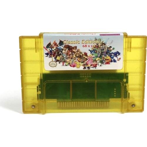 Super 68 in 1 Game Cartridge FRAM Chip Save With Chrono Kong Trigger Earthbound Donkey Country 1 2 3 Super Mari World All Star