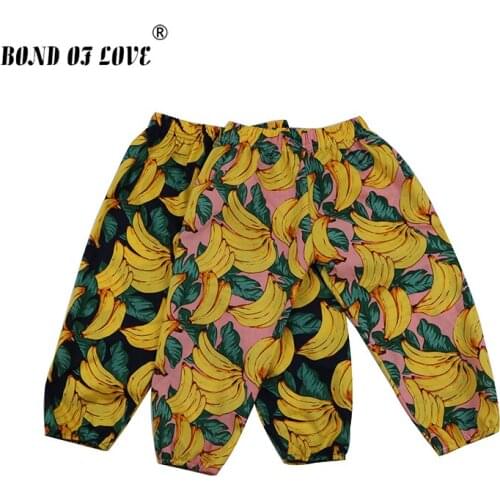 Loose Pants For Newborn Baby Boys Girls Clothing Full Length Cotton Pants Toddler Infant Banana Printed Pant Soft Clothes