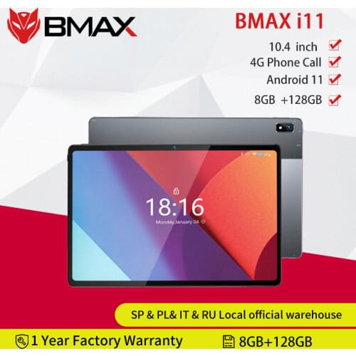 World Premiere BMAX MaxPad i11 Android 11 OS 10.4" 2K FullView Screen Octa Core 8GB RAM 128GB ROM T618 4G Lte PhoneTablet