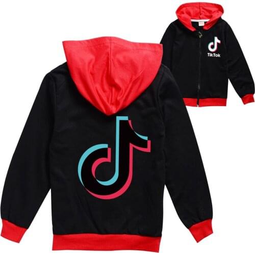 TIK TOK Hoodies Toddler Clothes Autumn Cool Kids Girls Coat Boys Zipper Sweatshirt Spring Sport Childrens Tops