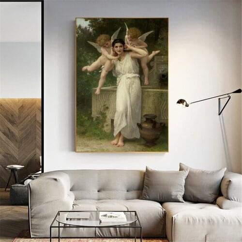William Adolphe Bouguereau Famous Master Artist Youth Canvas Painting Poster and Print for Living Room Decor Wall Art