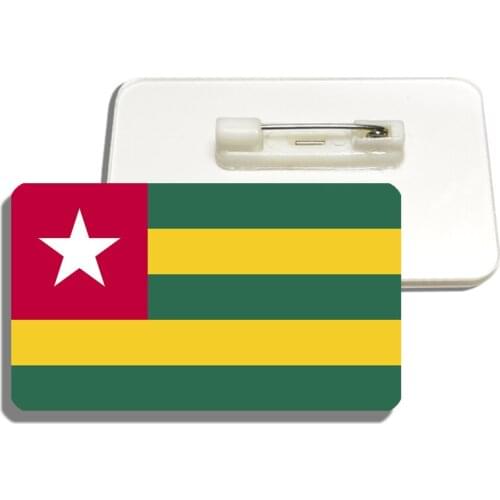 Togo National Flag Lapel Pin Resin Shirt Brooch For Women Patriotism Badge Hat Bag Accessory