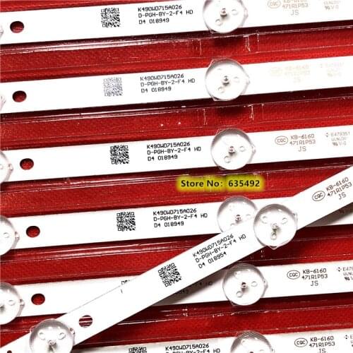 1set=9pcs LED strip 6 lamps 490WD7 A1 4708-K49WD7-A1213k11 for Ph ili ps 49inch TV 49PFF5455/T3 49PUF6031/T3 49PFF5250