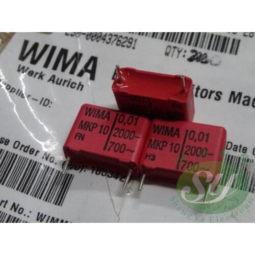 10PCS RED WIMA MKP10 0.01UF 2000V p15mm original new MKP-10 103/2000V audio 10nf film 103 PCM15 hot sale 0.01uF/2000V