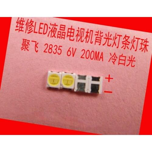 1000PCS LED Backlight 1210 3528 2835 1W 6V 96LM Cool white LCD Backlight for TV TV Application 01.JT.2835BPWS2-C