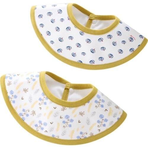 2PCS/SET Newborn Cartoon Waterproof Aprons Baby Bibs Baby Bibs Waterproof Cotton Feeding Baby Towel