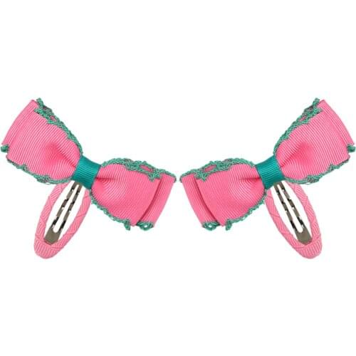 XIMA 2Pieces 3inch Grosgrain Hair Ribbon Bows Hair Accessories with Clip Butterfly Hair Clip Girls Hairpins