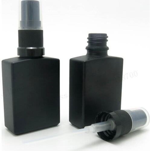 200 x 30ml Frost black Square Flat glass perfume sprayer bottle 30cc Empty glass cosmetic atomizer