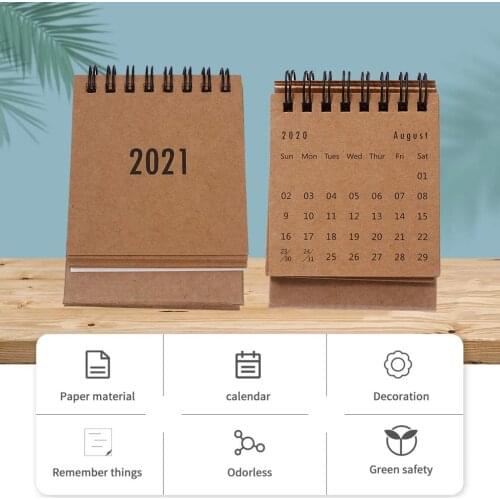 2021 Simple Morandi mini Desktop Paper simple Calendar dual Daily Scheduler Table Planner Yearly Agenda Organizer #0204