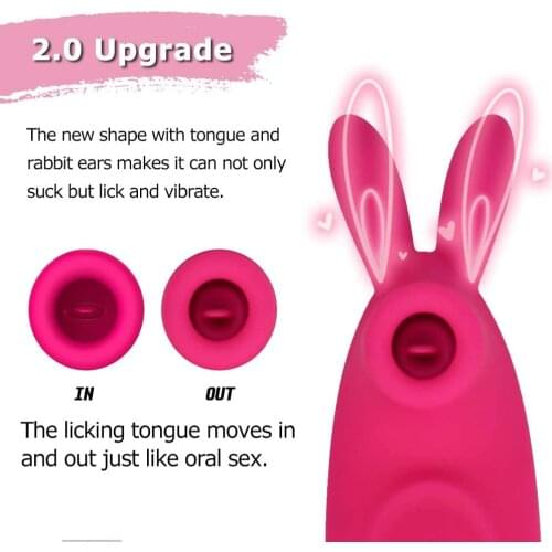 3-IN-1 Sucking Licking Rabbit Vibrating G-spot Clit Sucking Vibrator Nipple Stimulation Tongue Massager Sex Toy for Women Couple