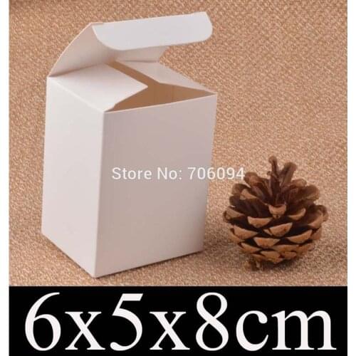 6*5*8cm Cosmetic/Jewerly white paper box 2.4''*2''*3.1'' handmade gift boxes,Essential oil box,custom box logo 100pcs/lot