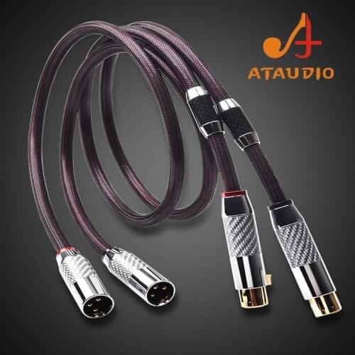 ATAUDIO Pure Silver HIFI XLR Cable High Quality 2XLR Male to Female Audio Cable