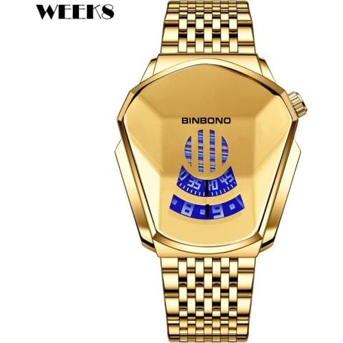 12 Style NEW Locomotive Watch For Men Quartz Steel Wristwatch Luxury Gold Color Waterproof Male Cool Military Sports Wrist Reloj