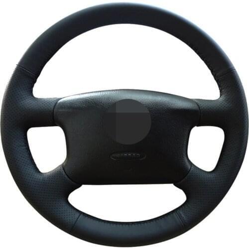 Car Steering Wheel Cover Hand-stitched Black Genuine Leather For Skoda Octavia 1999-2005 Superb 2002-2005