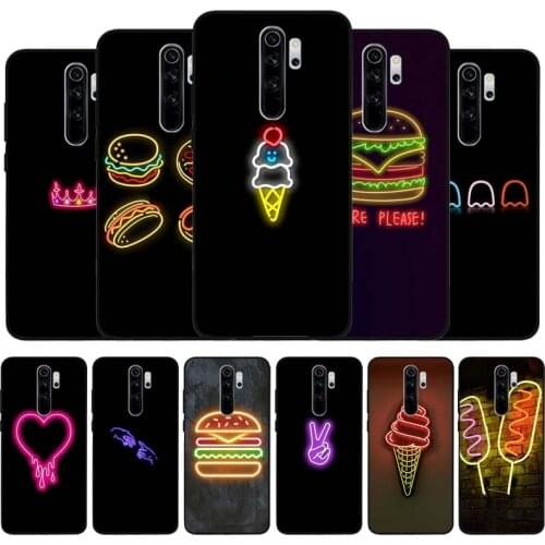 Neon art black Silicone Phone Case For Redmi note 9 8 7 Pro S 8T 7A Cover
