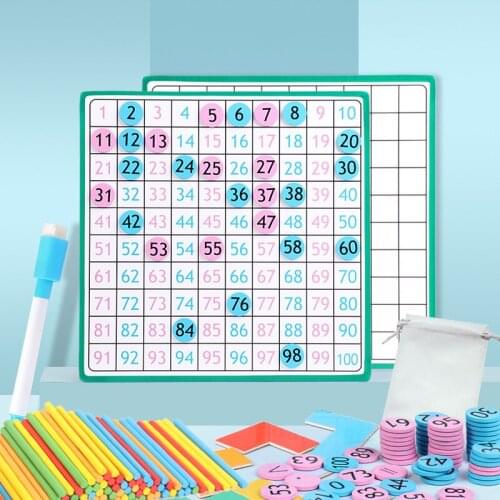 1set Wooden Montessori Hundred Board Math 1-100 Consecutive Numbers Counting Toy Educational Magnetism Children Wooden Toys Gift