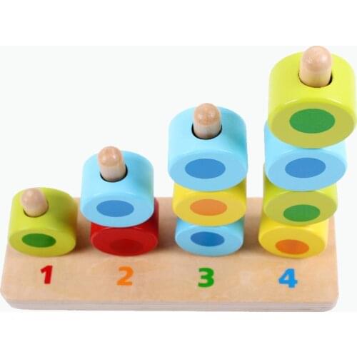 Wooden Montessori Porous Cognitive Mathematics Matching Educational Toys Preschool Baby Early Learning Building Block Kids Toys