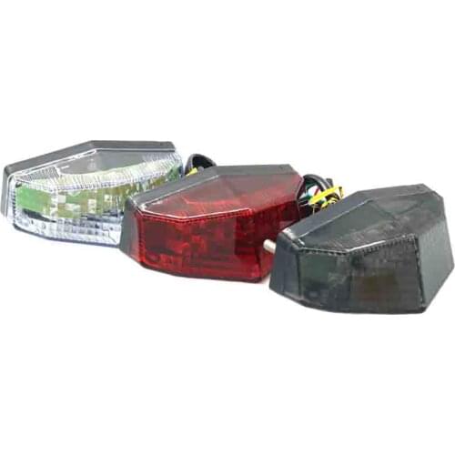 For Honda Suzuki Universal Tail Brake Lights 15 LED Tail Light License Plate Light Super Bright Rear Lamp Taillight Motor parts