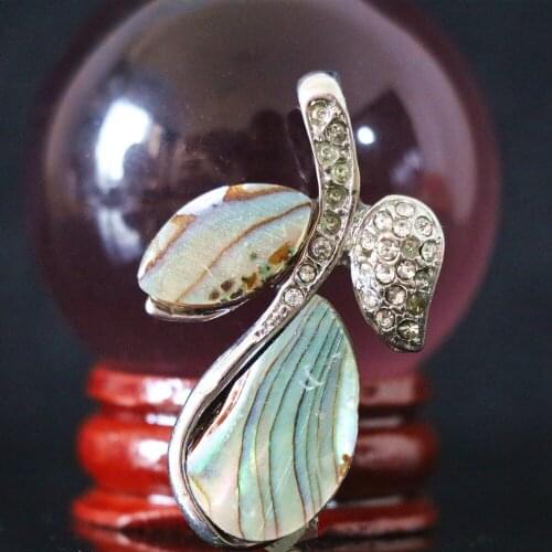 Hot sale natural abalone shell pendants lovely design purfle leaf women girl simple jewelry B1139
