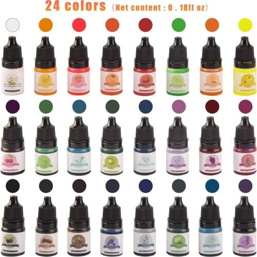 24 Colors 5ml Concentrated Oily Color Pigment Concentrate Epoxy Resin Glue Candle Liquid Pigment Resin Crafts Candle Handicrafts