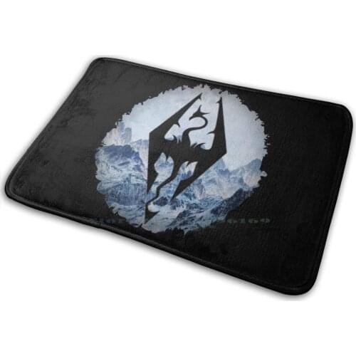 Skyrim Mat Rug Carpet Anti-Slip Bedroom Entrance Door Mat Dovahkiin Dragonborn Dragon Born Skyrim Elder Scrolls Elder Scrolls