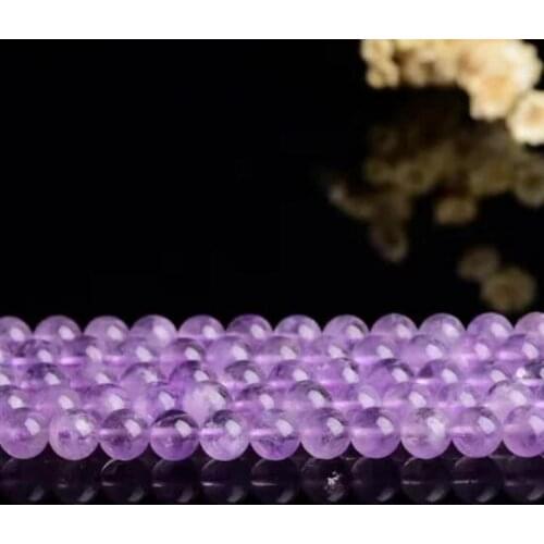High Quality Natural Light Amethysts Crystal Stone 4/6/8/10/12mm Round Necklace Bracelet Jewelry DIY Gem Loose Beads 38cm wk157