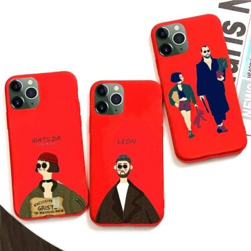 Leon Matilda Natalie Portman Killer Phone Case For Iphone 6 6s 7 8 Plus XR X XS XSmax 11 12 Pro Mini Max Candy Red Cover