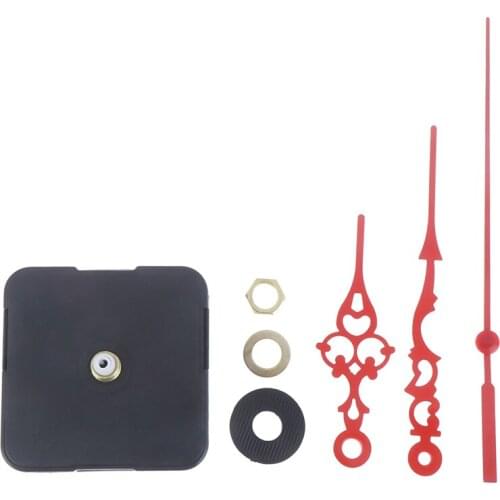 1 Set high quality Silent large wall Clock Quartz Movement Mechanism Black and Red Hands Repair Kit Tool Set