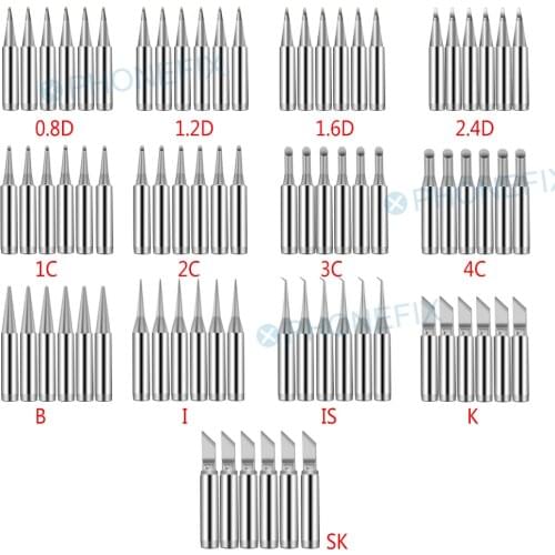 13 kinds 900M Series Soldering Iron Pure Copper 900M T Welding Iron Head Set Inside Hot Bare Copper Electric Soldering Iron Tip