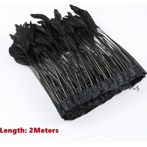 New Style L2meter H15-18cm Goose feather strip for DIY Clothing Accessories Decorative Feathers Torn 18colors