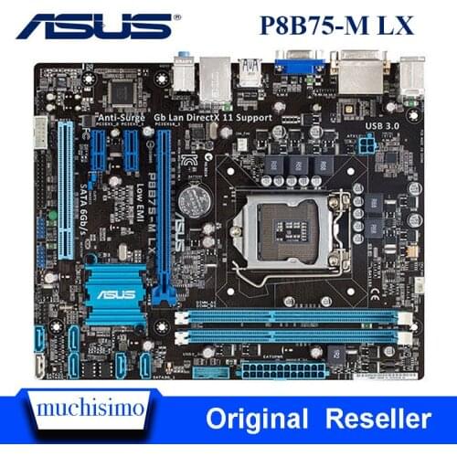 Asus P8B75-M LX Motherboard Socket LGA 1155 B75 i3 i5 i7 DDR3 P8B75 M Desktop 16G uATX UEFI BIOS Original Mainboard Refurbished