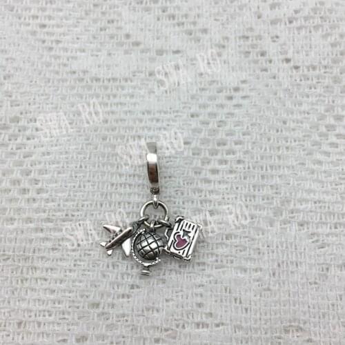 2021 Summer New Fashion Airplane Globe & Suitcase Dangle Charm, Classic Jewelry Gives Romantic Accessories Gifts For Women