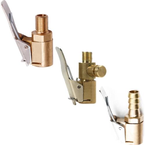 Portable Inflatable Pump for Car Tire Air Chuck Inflator Pump Valve Connector Clip-on Adapter Car Brass 8mm Tyre Wheel Valve