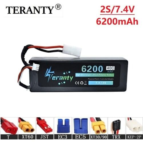 Collision Avoidance 40C 2s 7.4v 6200mAh Lipo Battery For Quadcopter Spare Part 7.4v Lithium battery for RC Helicopter Cars Boats