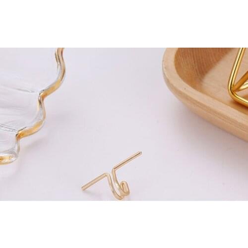 Simple Geometric Double U-Shaped Black Silver Plated Golden Clip Earrings For Women Ear Cuff