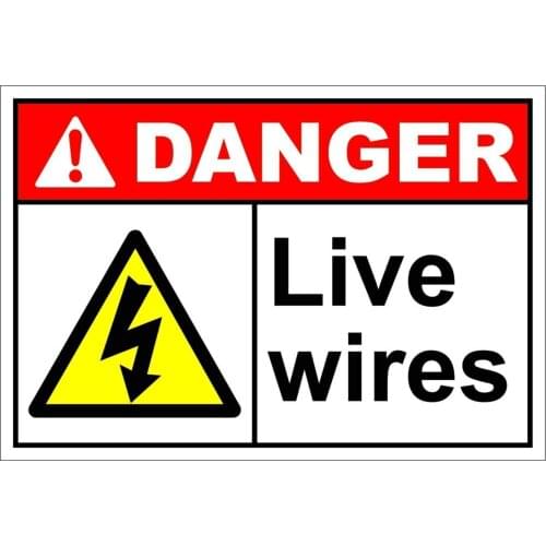 Live Wires Danger Novelty Funny Metal Signs Vintage Look Sign Metal Plaques for Kitchen Bar Cafe Pub Farm Poster Art Decor