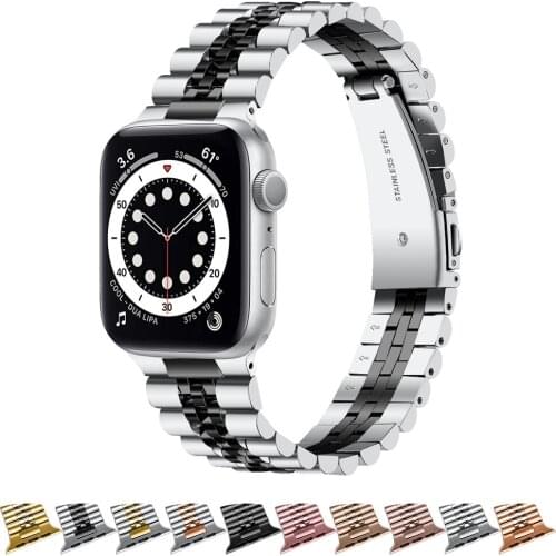 Stainless steel strap for Apple wach band 44mm/42mm 40mm/38mm Metal watchband for iwatch series 6 SE 5 4 3 2 Bracelet wristbelt