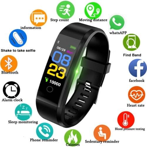 Smart Bracelet ID115Plus Sport Bluetooth Wristband 115 plus Heart Rate Monitor Watch Activity Fitness Tracker Smart Band Watches