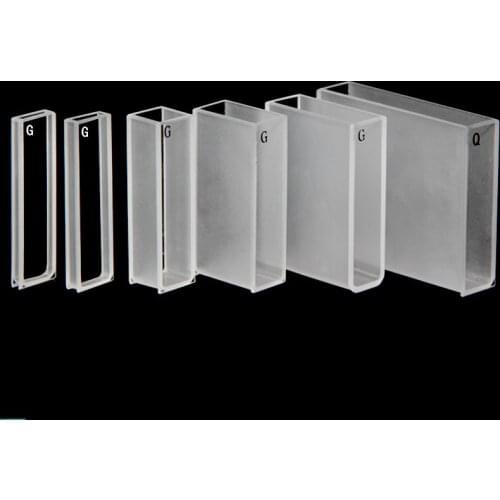 Glass Cuvette For Spectrophotometer Lab Standard Glass Cuvette Resistant High Temp Acid & Alkali Light Path 1/2/5/20/30/50/100mm
