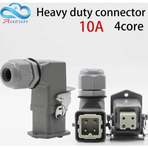 Heavy-duty connector 4 (3 + 1) core 10A 250V HA-004-1 elbow plug in the hot channel flow