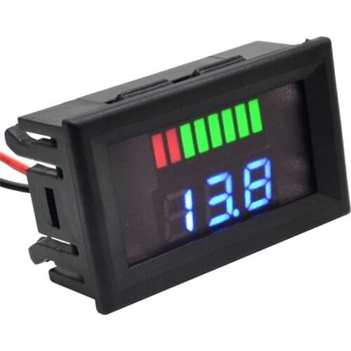 DC 6-100 V Lead Acid Electromobile Motorcycle Voltage Power Meter Blue