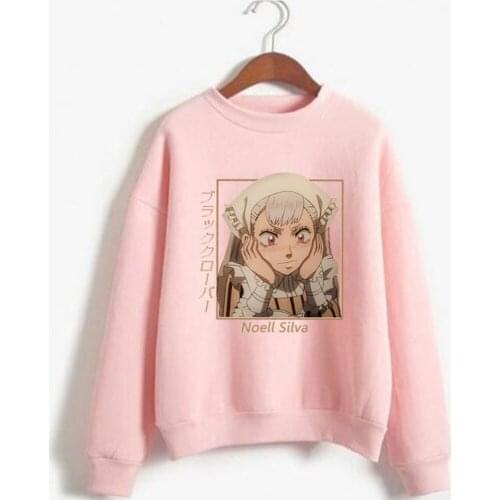 Black Cover Crewneck Hoodies Cosplay Noell Silva Japanese Anime Print Loose Oversized Streetwear Unisex Sweater Casual 2021 Top