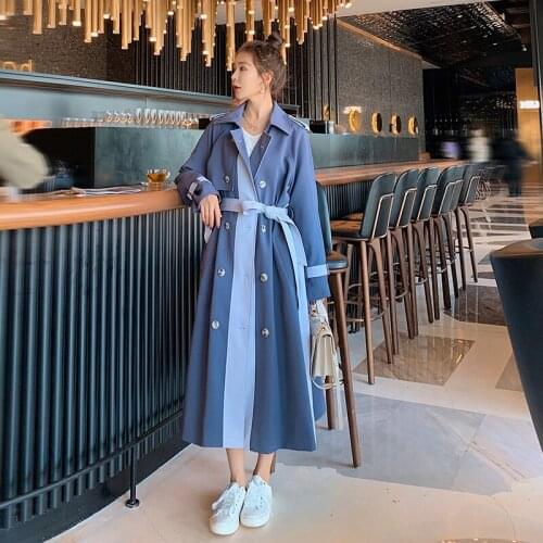Windbreaker Women Double Breasted Loose England Ladies Casual High Quality Mid-length Fashion Spring Autumn Female Trench Coat