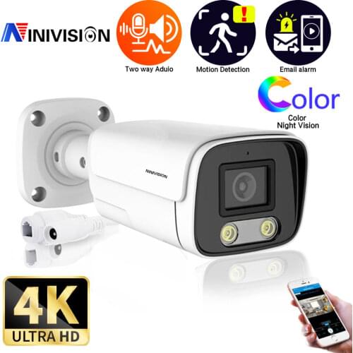 Two way Audio 5mp IP Camera PoE Outdoor Color IP Camera PoE Waterproof Color Night Vision H.265 Home Security Cameras Outdoor