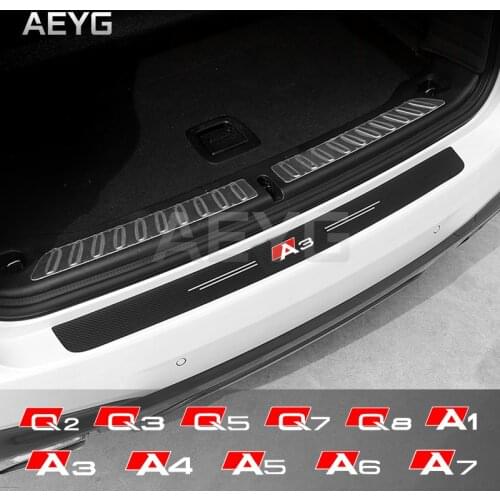 Carbon Fiber Car Rear Bumper Trunk Protective Stickers For Audi A1 A3 A4 A5 A6 A7 Q2 Q3 Q5 Q7 Q8 TT B5 B6 B7 B8 B9 8P C6 C5 C7