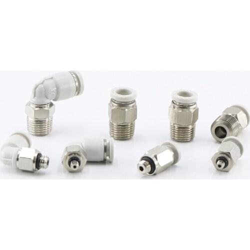 1pcs whtie Mini type fittings PC PL 4mm 6mm ,M3 M5 1/8"BSP pneumatic valve micro connectors