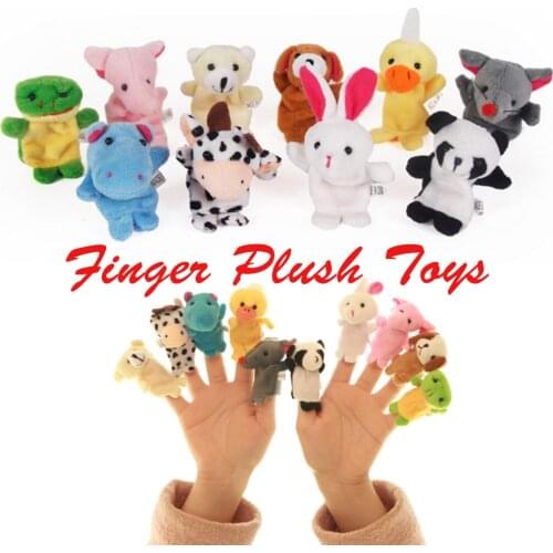 10pcs/set Animal Finger Puppet Plush Toys Child Baby Favor Dolls Tell Story Props Cute Cartoon Animal Doll Kids Toys