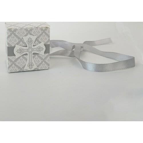 10Pcs/Lot Cross Pattern Candy Box Custom Name Date My first communion Candy Box For Kids Communion Party 5.3*5.3*5.3cm