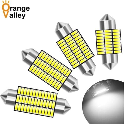 100Pcs Festoon c5w LED 31 36 39 41 mm 24 30 36 39 led bulb 4014 SMD reading lamp car Interior Light DC 12V
